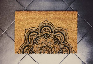 Mandala wycieraczka przed drzwi | Namaste | hippie prezent |