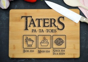 POTATOES TATERS deska kuchenna | prezent dla fana władcy pierścieni | Władca Pierścieni Gadżety | 