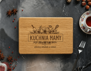 Kuchnia Mamy - deska do krojenia z uroczą grafiką | prezent na dzień Matki | prezent dla Mamy  