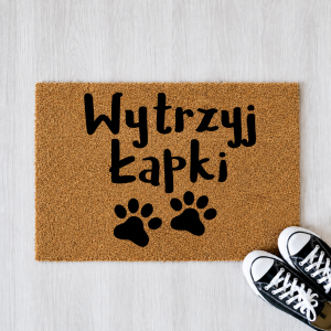 Wycieraczka „Wytrzyj Łapki” – prezent dla właściciela psa