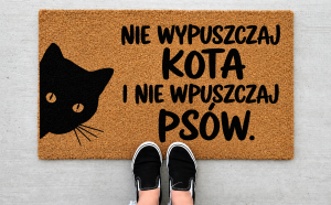 Nie Wypuszczaj Kota I Nie wpuszczaj psów wycieraczka | prezent na parapetówkę | Prawilna wycieaczka