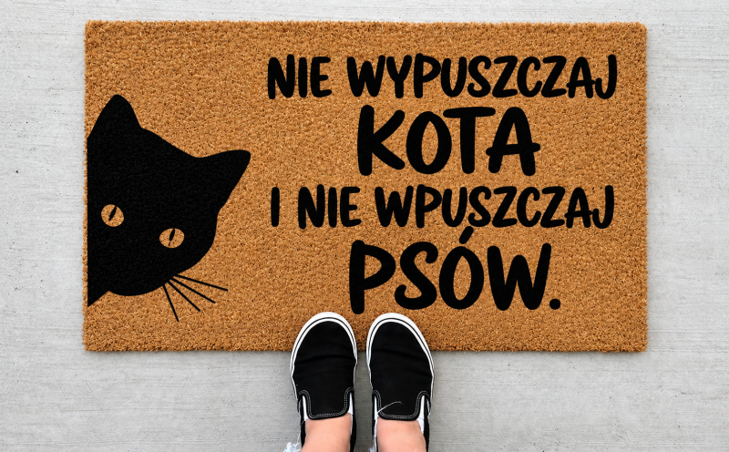 nie wypuszczaj kota i nie wpuszczaj psów wycieraczka.jpg